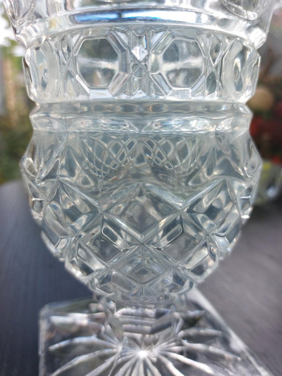 Vase gobelet en cristal vintage avec anneau en métal – Crystal, Metal (photo 3 of 5)