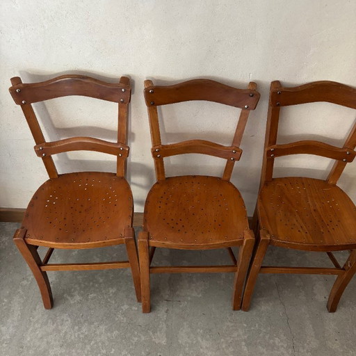 Set di 3 sedie in legno