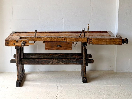 Établi de menuisier ancien en bois, années 1890 – Objets déco, Wood (photo 2 of 21)