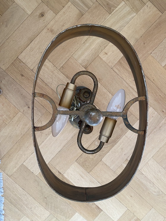 Image 1 of Two Lamps, Empire Style Material Wood/ Metal, Antique Brass Painted.