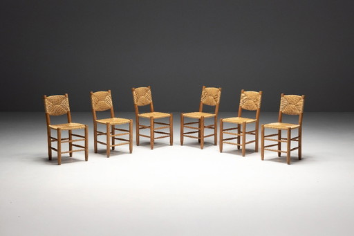 Esstischstühle "Bauche" von Charlotte Perriand für Steph Simon, Frankreich, 1950er Jahre