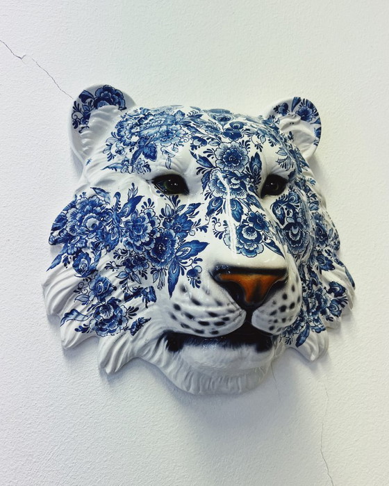 Image 1 of Máscara de pared de cerámica - Azul Delft