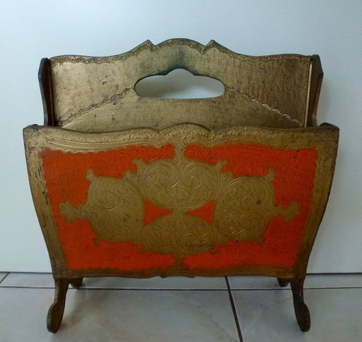 Vintage Florentine newspaper rack from Italy from the 1960s.