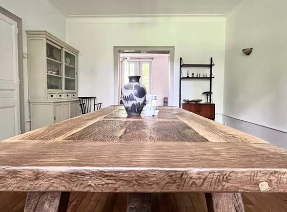 Image 1 of Solid reclaimed oak farmhouse table – TOWER 200 cm