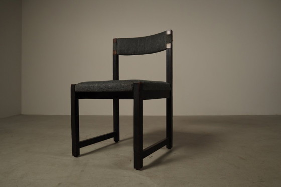 Set von sechs Esszimmerstühlen, entworfen von Jean Batenburg für MI, Belgien, circa 1969 – Textile (photo 7 of 15)
