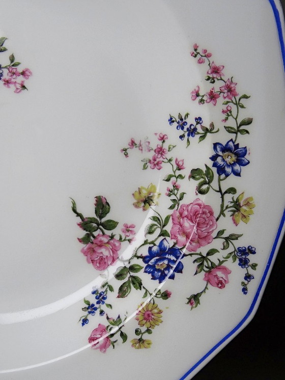 Image 1 of 4 piatti fondi in porcellana di Limoges Bernardaud con decoro floreale degli anni '20-'50