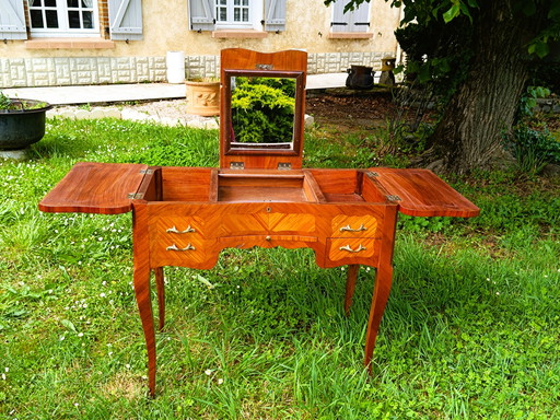 Kaptafel in Lodewijk XV-stijl in marqueterie