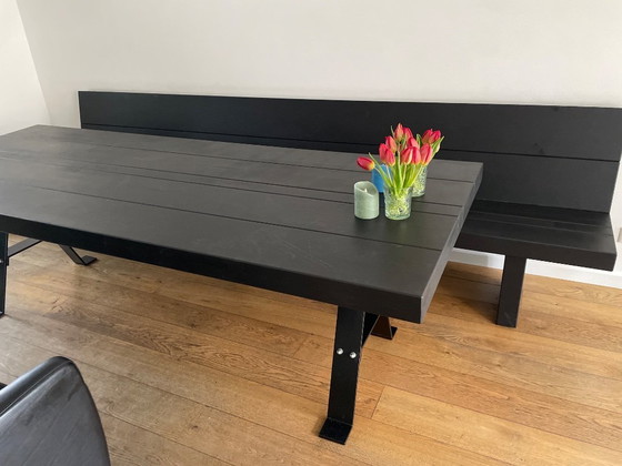 Image 1 of Custom-made oak dining table with bench