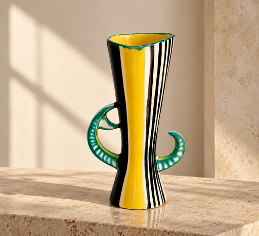 Vase en céramique GF signé Gabriel Fourmaintraux – France, années 1950-1960