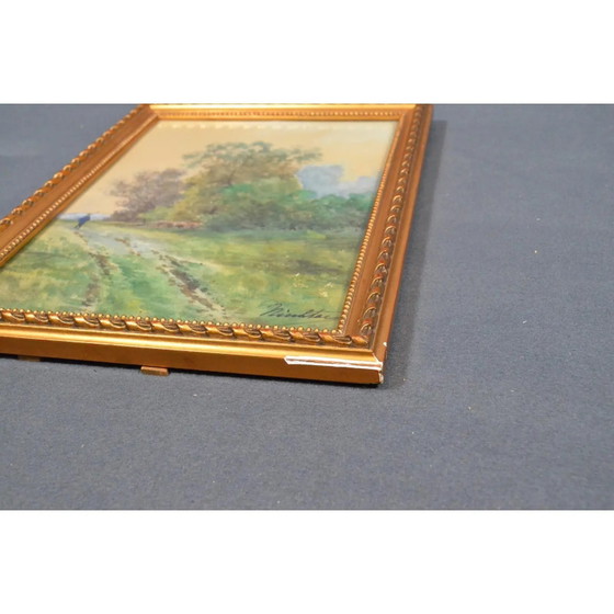 Antique French Signed Watercolor Landscape With Country Path, Gilt Frame, Circa 1900 – Paintings & Drawings (photo 11 of 12)