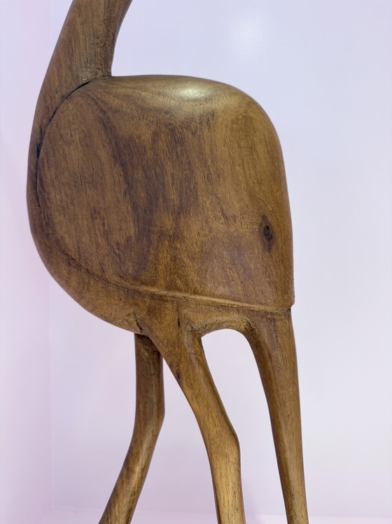 Image 1 of Beautiful set of XL mid-century wooden herons / cranes – 60s/70s