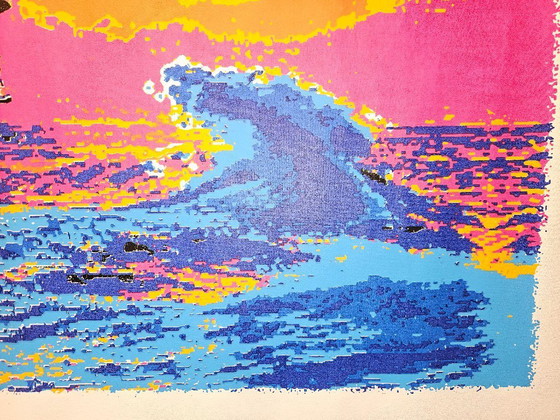 Image 1 of Zeefdruk 1 op canvas Henk van der Vet booreiland