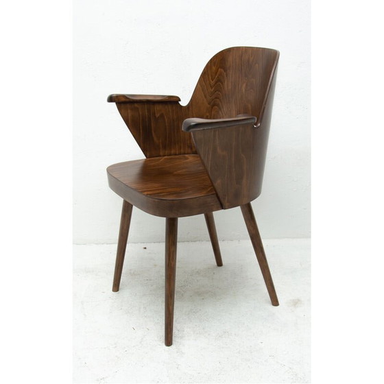 Image 1 of Vintage ebony desk chair by Radomír Hofman for Ton, Czechoslovakia 1960