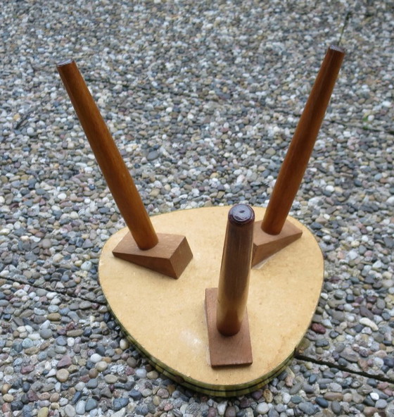 Image 1 of Table en forme de rein, table d'appoint, support pour plantes, trépied, à 3 pieds