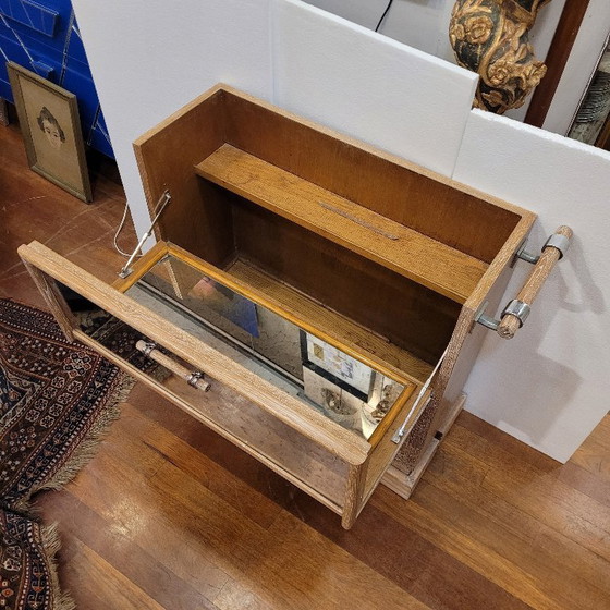 Image 1 of Meuble bar style Art déco, bois de chêne, années 80 – France