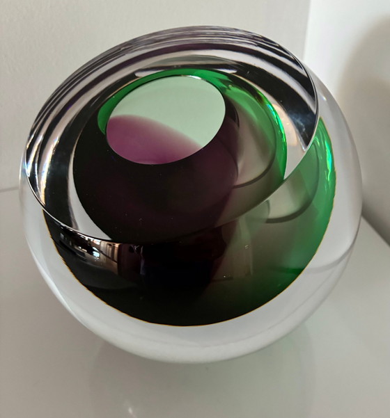 Image 1 of Objet en verre unique « PURPLE » de George Broft