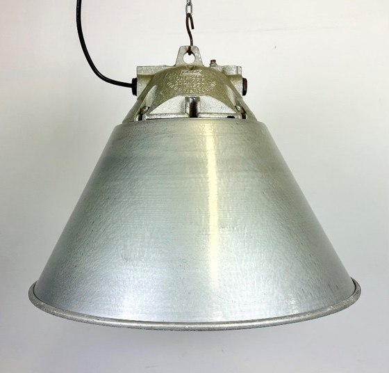 Image 1 of Grey Industrial Explosion Proof Lamp with Aluminum Shade from Zaos, 1970s