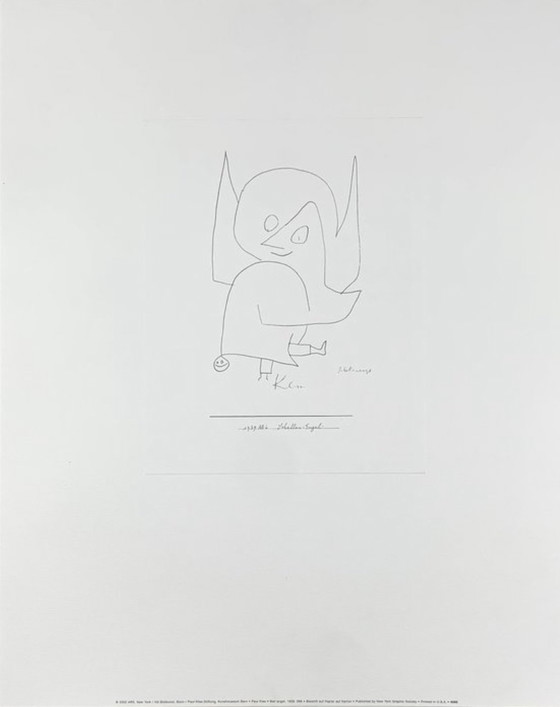 Image 1 of Paul Klee: "Bell Angel." Screenprint, Signed in the Plate. Professionally Framed with High Quality Gallery Frame and Mirrored
