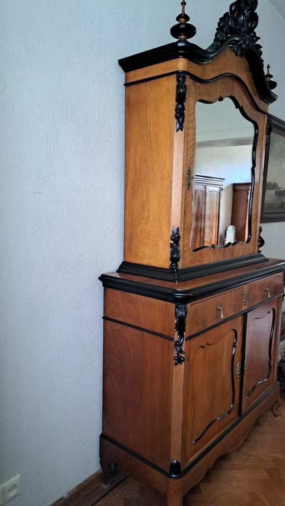 Image 1 of antique sideboard with mirror structure