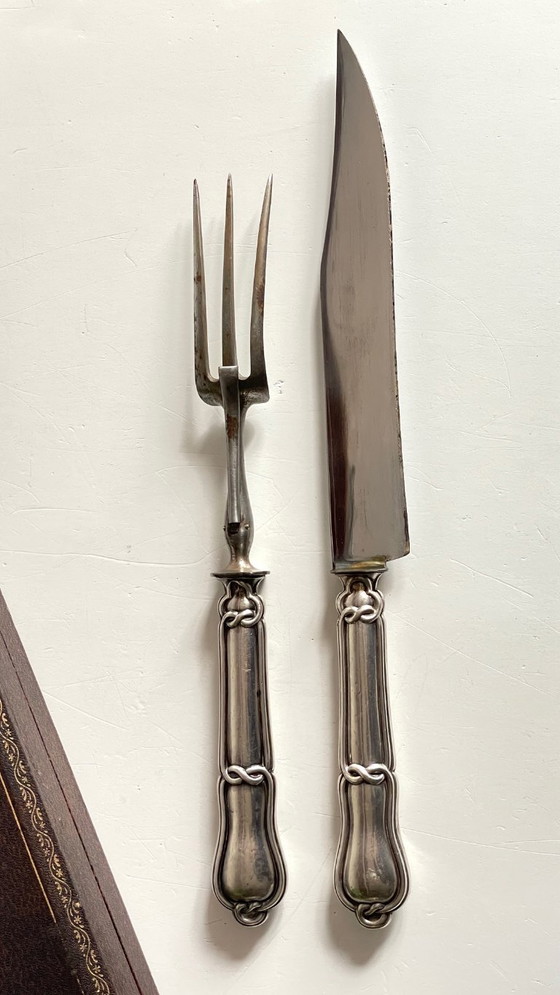 Image 1 of COUVERTS à Viande Argent et Métal argenté PARIS France