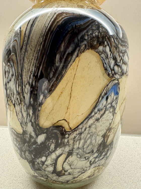 Image 1 of Beautiful Unica Glass Vase – Master Glassblower Jean-Claude Novaro