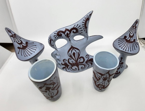 Image 1 of Set de Table Vintage par Gabrielle Mackiewicz, France, 1950s, Set de 5