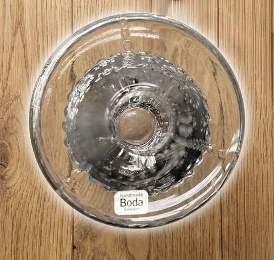 Image 1 of Vintage glazen kandelaar uit 2 delen van Boda Zweden  