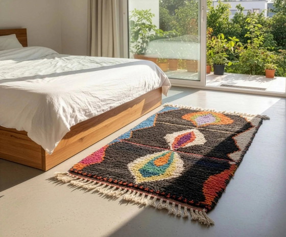 Marokkanischer Teppich aus Naturwolle, handgefertigt, 3x2 m. – Teppiche & Läufer, Wool (photo 4 of 10)