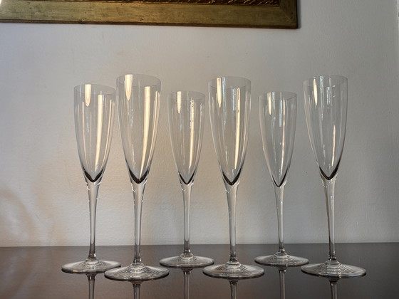 Image 1 of Baccarat Dom Perignon crystal Flutes Baccarat 6p. 