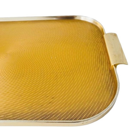 Image 1 of Hollywood Regency gold colored tray Kaymet 1960's