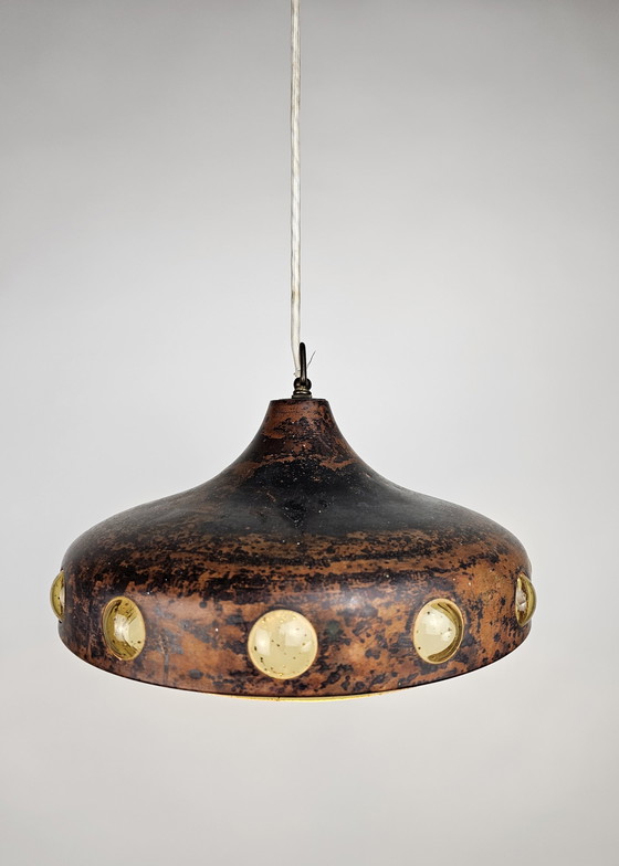 Image 1 of Lámpara colgante cobre y cristal ámbar de Nanny Still