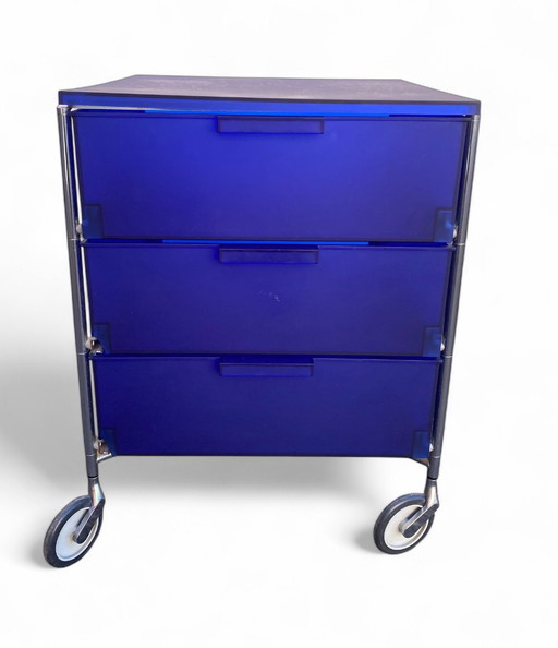 Kartell – Caisson de rangement “Mobil” 3 tiroirs, bleu cobalt, 1993 Design