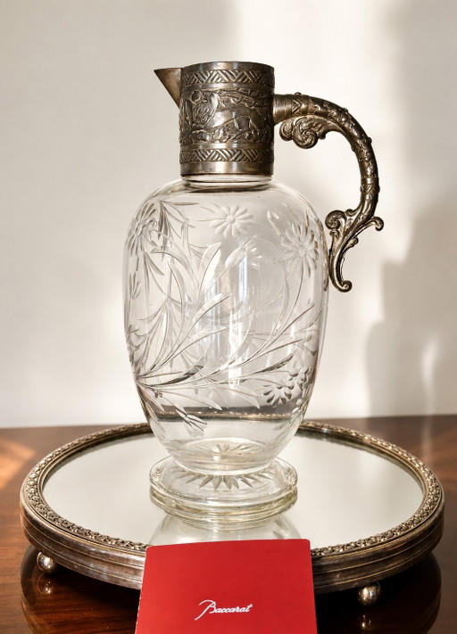 Baccarat Cruche Fin 19eme - Debutto 20eme – glazen karaffen, Crystal, Metal