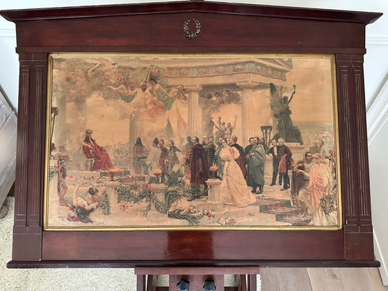 Dipinto Biedermeier con cornice originale – Mato Bukovac, Arte, Metallo, Legno (photo 5 of 15)