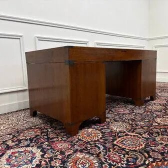 Scrivania da campagna Eichholtz classica inglese, Scrivanie, Legno, Ottone, Marrone, Chesterfield (foto 6 di 20)