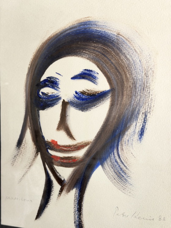 Image 1 of Watercolor "Madrilena" By P.K. 1988
