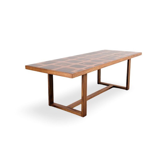 Original Jean Blazy Design Coffee table 1950 Copper – Wood (photo 3 of 7)