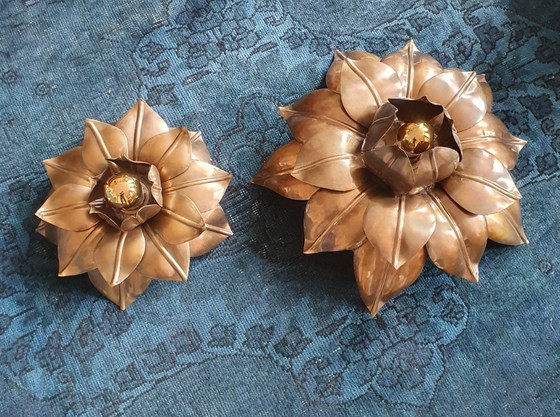 Image 1 of Juego XL de apliques florales de pared/techo - Banci Firenze - Mid-Century - Hollywood Regency