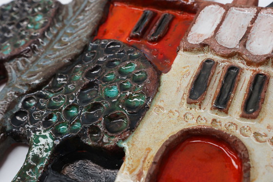 Image 1 of Ceramic Wall Plaquette by the Belgian Artist Elisabeth Vandeweghe for Amphora, 1960s