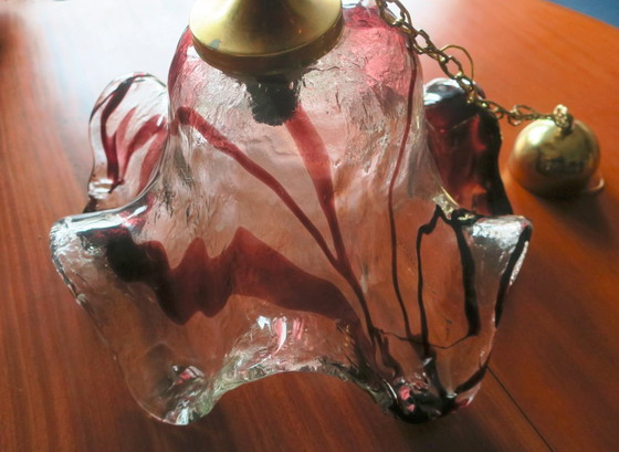 Image 1 of Grande suspension artistique en verre par Pertti Santalahti pour Humppila, Norvège 1960