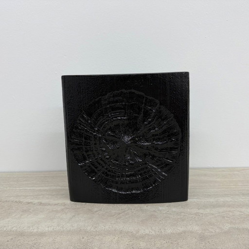 Rare Rosenthal Martin Freyer black ceramic vase , 1960’s