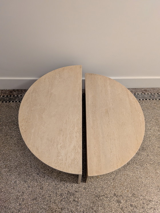 Image 1 of Round travertine table, UP&UP, Italy, 1970s