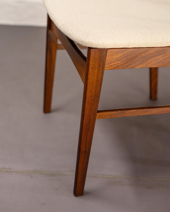 Image 1 of 6x Danish Dining Chairs made of Solid Teak and Beige Upholstery