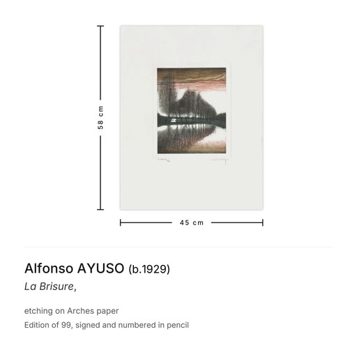 Alfonso AYUSO La Brisure Acquaforte firmata