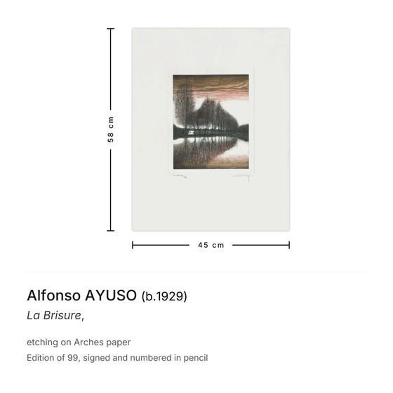 Image 1 of Alfonso AYUSO La Brisure Acquaforte firmata