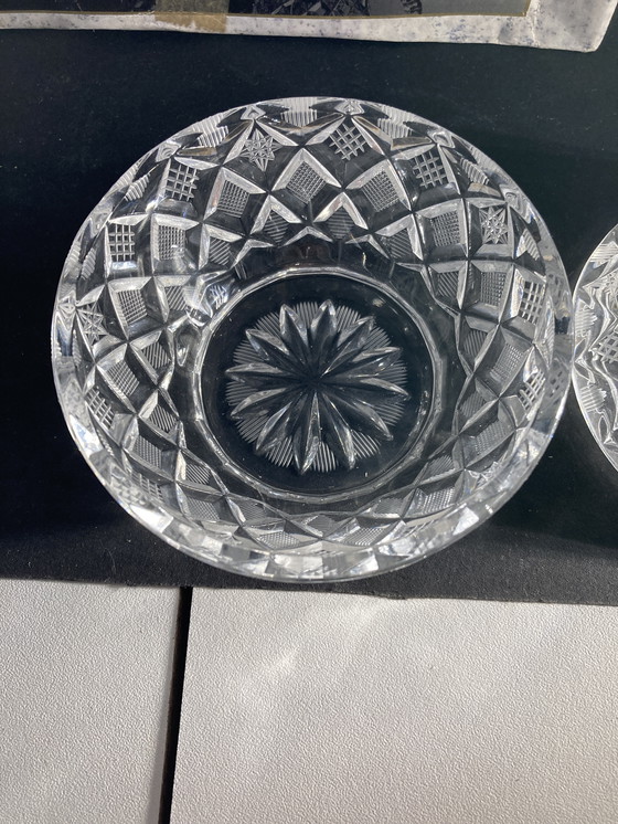 Image 1 of Brocca per il latte e zuccheriera in cristallo della Repubblica Ceca vintage degli anni '90 su un vassoio