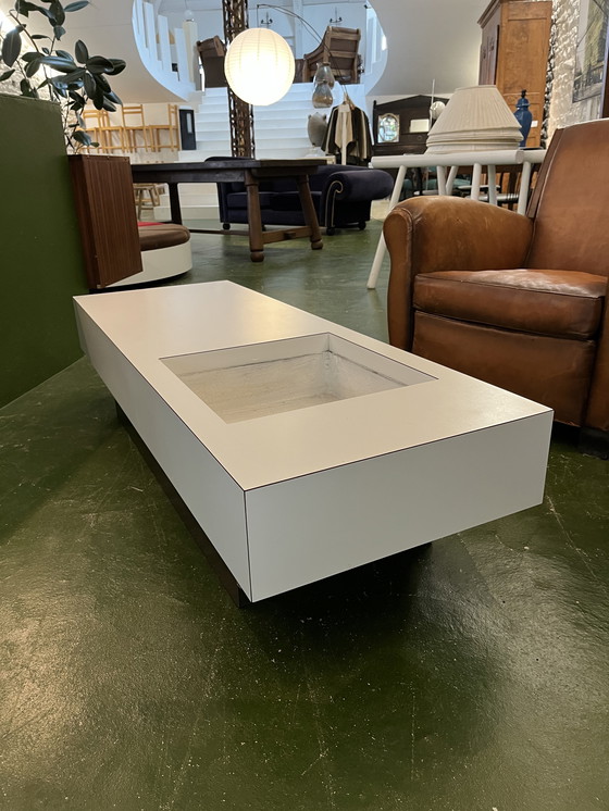 Image 1 of 70s White Formica Planter Table Made by Roche Bobois