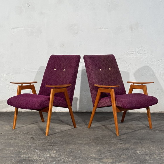 Pair of Armchairs, Attributed to Jaroslav Šmídek, Czechoslovakia, 1960s – Textile (photo 9 of 11)