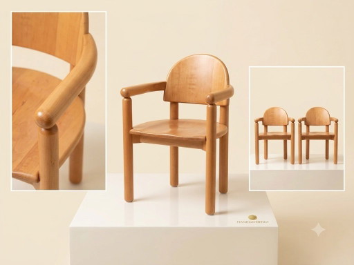 Set van 4 vintage fauteuils – toegeschreven aan Rainer Daumiller – massief beukenhout