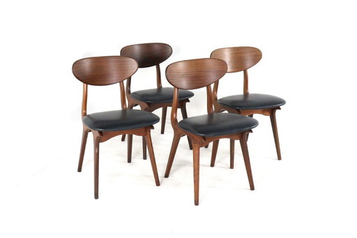 Ensemble de 4 chaises AWA 'Weert' vintage rembourrées